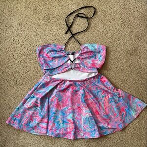 Edgy Jayd Diamante Heart Super Mini Dress